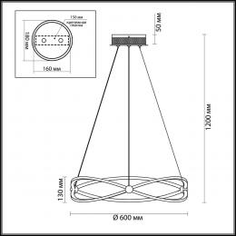 Odeon light 4730/43L L-VISION ODL20 249 золотой/прозрачный Люстра LED 4000K 43W 220V LESLA  - 2 купить